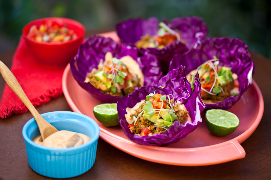 raw vegan walnut tacos