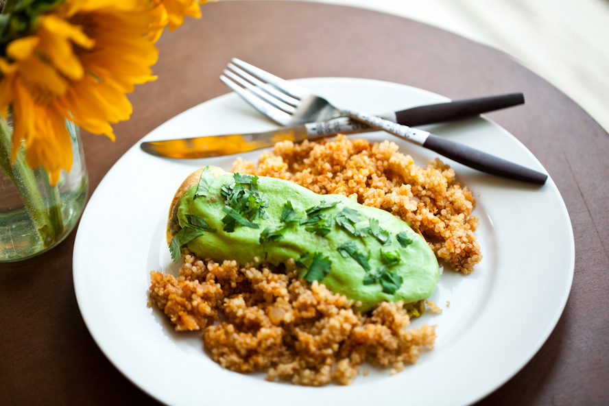 Vegan Green Enchiladas with Mexican Quinoa