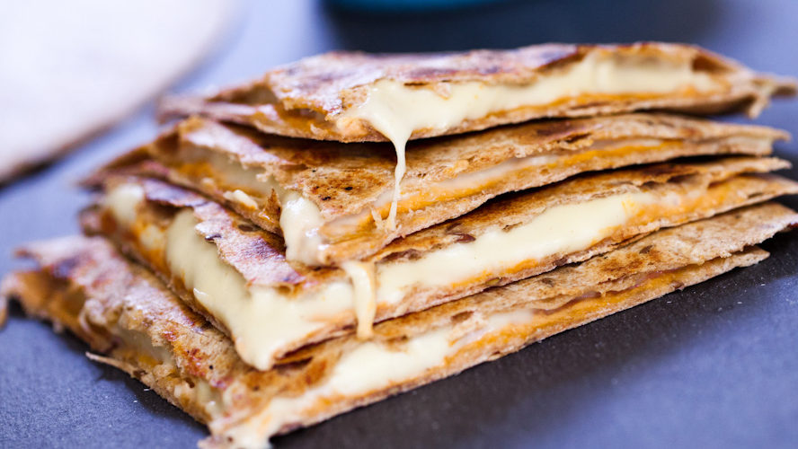 Vegan Quesadillas with Cashew Cheese and Chipotle Cream