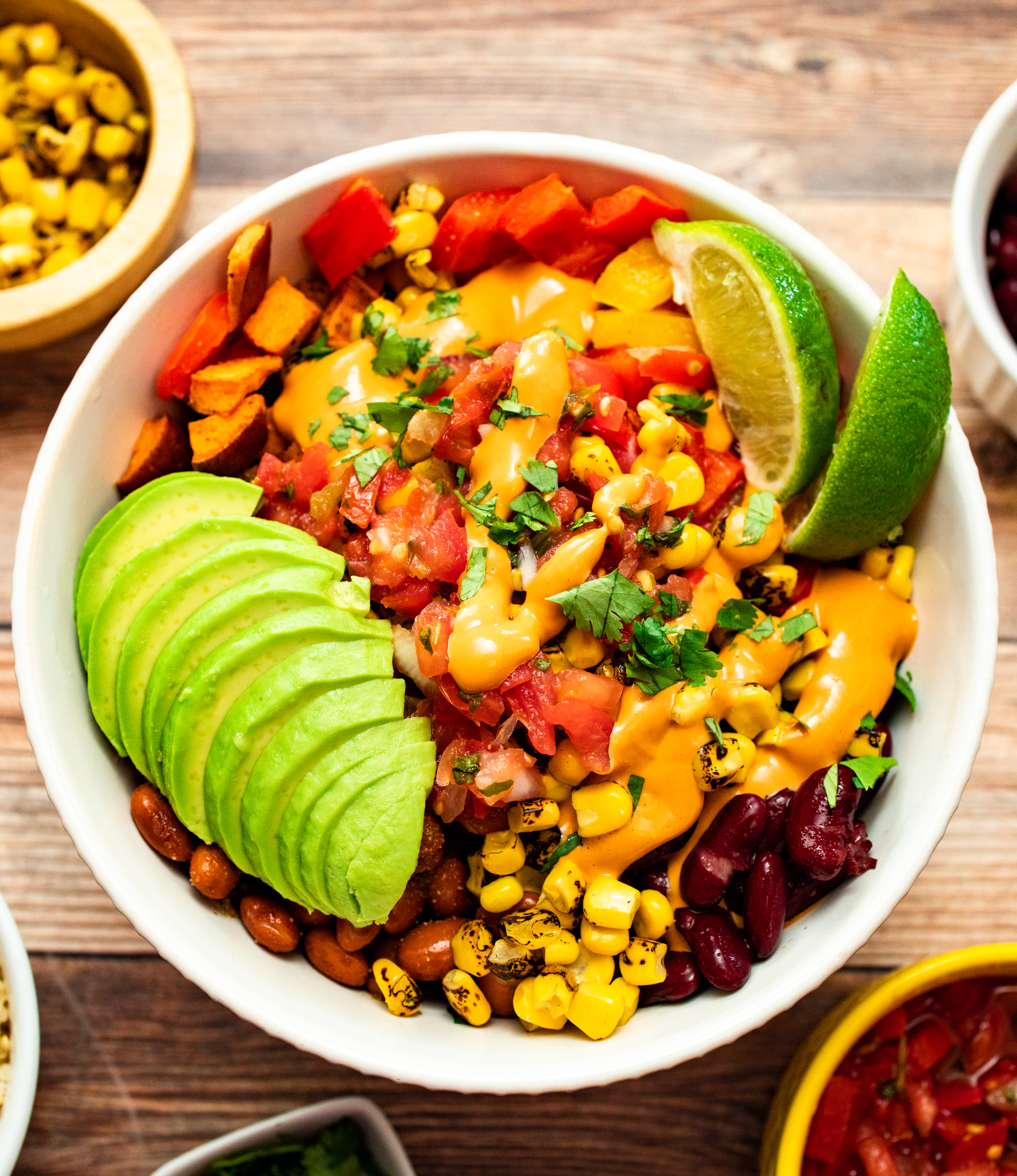 High-Protein Vegan Mexican Fiesta Salad | Great for Meal Prep | Easy Vegan Queso recipe | Plant-based and Gluten-free