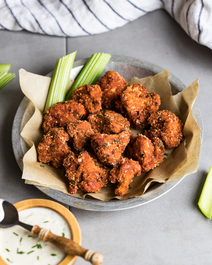 Air Fried Vegan BBQ Cauliflower Wings | Mostly pantry ingredients | Healthy snack, appetizer or dinner recipe