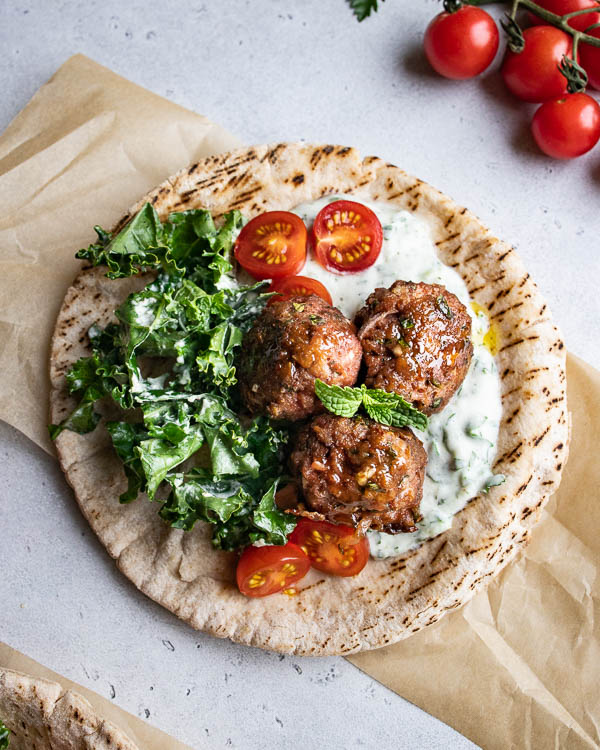 JUICY flavorful vegan Greek meatballs with creamy cashew tzatziki | Easy plant-based dinner recipe