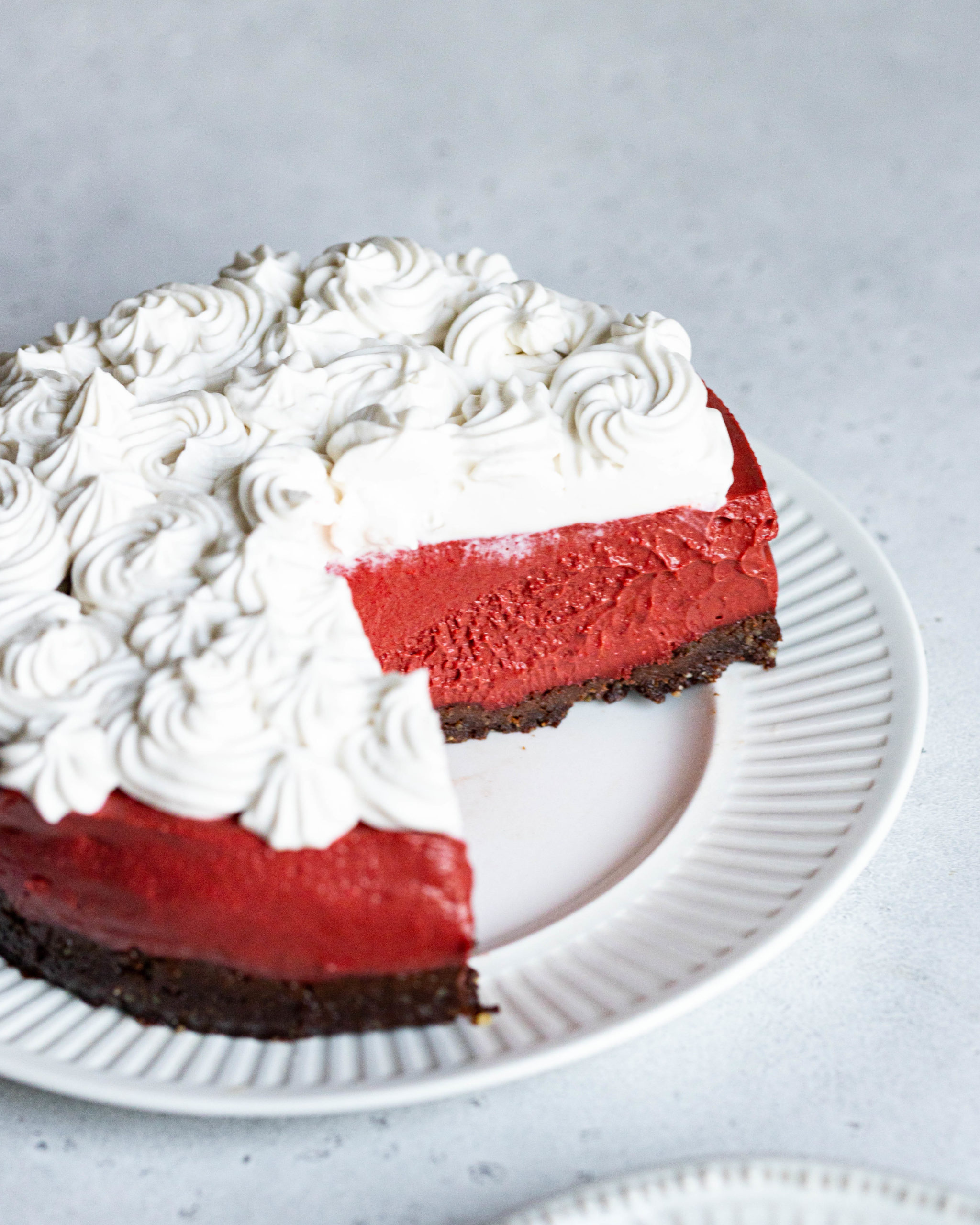 No-Bake Vegan Red Velvet Cheesecake | Easy healthier dessert recipe