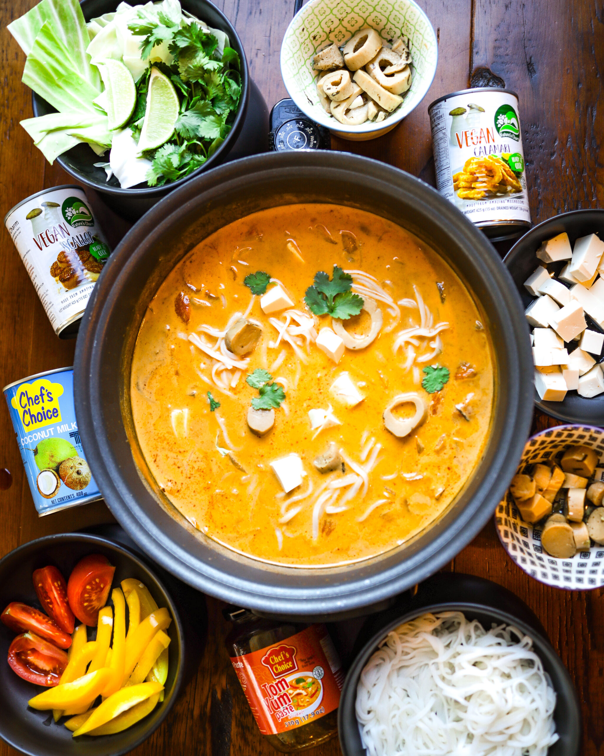 Whip up a quick and healthy vegan feast with this 20-Minute Vegan Hot Pot! Packed with the nutritious goodness of king oyster mushrooms, and bursting with the exotic flavors of Tom Yum and creamy coconut milk, this recipe is perfect for a speedy, yet satisfying plant-based meal. Dive into this delicious, easy-to-make hot pot that's not just good for you, but also a treat for your taste buds. Pin this for your next vegan culinary adventure! #VeganHotPot #HealthyEating #QuickVeganMeals #PlantBasedDelight #CoconutMilkRecipes #TomYumFlavors #VeganCooking